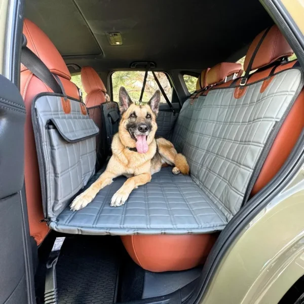 Car Seat Cover Waterproof Dog Car Seat Cover with Mesh Window and Storage.