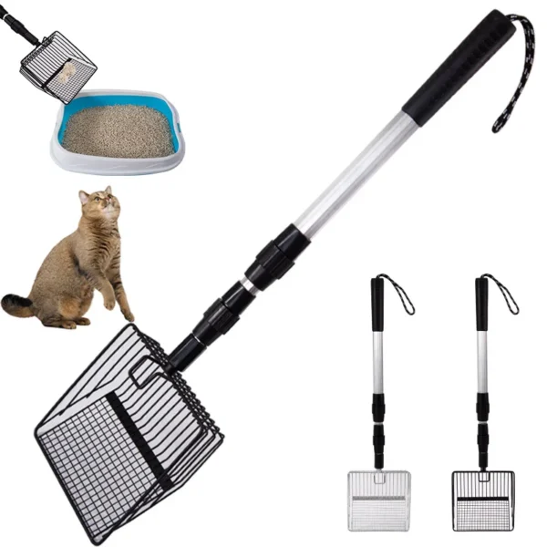 Metal Cat Litter Scoop Retractable Handle .