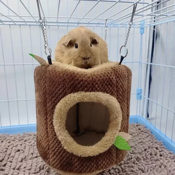 Tree Stump Shape Hammock Small Animals Pet House Hamster.