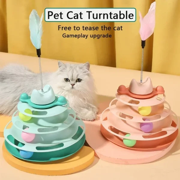 3/4 Levels Cats Toy Tower Tracks.