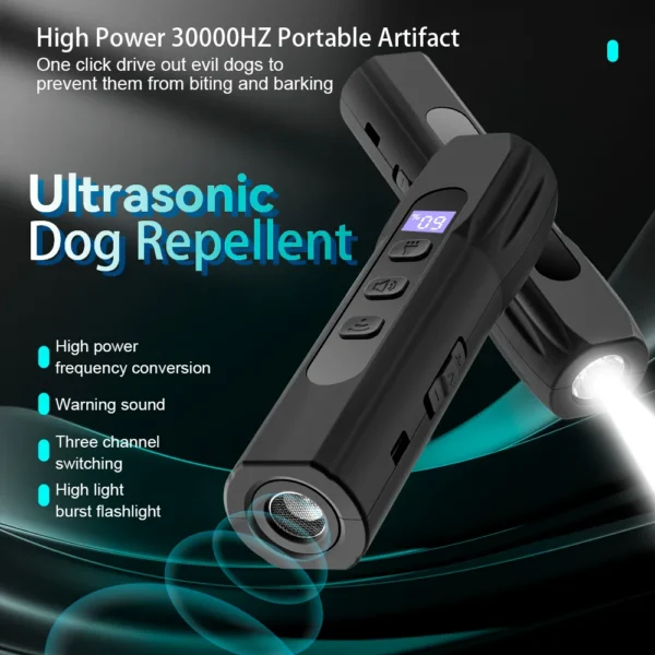 Pet Dog Driver Ultrasonic Dog Trainer Battery Display Rechargeable .