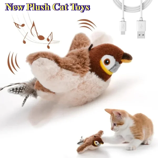 Hot Cat Interactive Toys Catnip Electric Pat Bird.